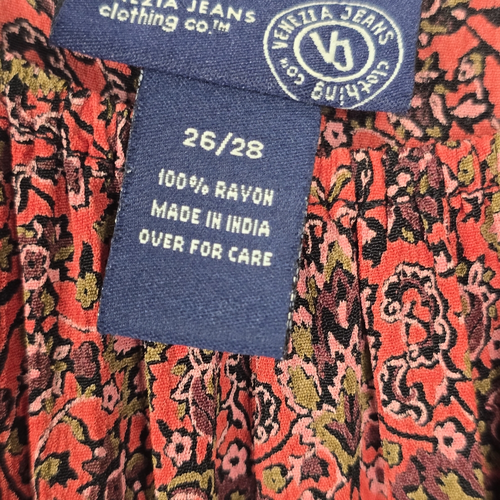 Venezia Jeans Clothing Co Off The Shoulder Bell Sleeve Pattern Blouse Size 26/28 - Picture 5 of 8